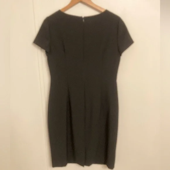 ANTONIO MELANI Black Midi Sheath Dress with Cutout Design Cap Sleeves Size 10 - Picture 9 of 14